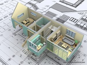 3D Isometric View the Residential House on Architect Drawing - Architecture GOLN [ en.architecture.gurukul.edu.bd ]