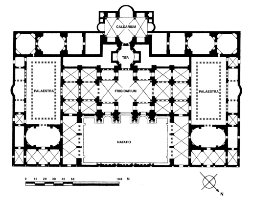 Figure 12.7 Rome, Baths of Diocletian (ad 298–306), bathing block: plan.